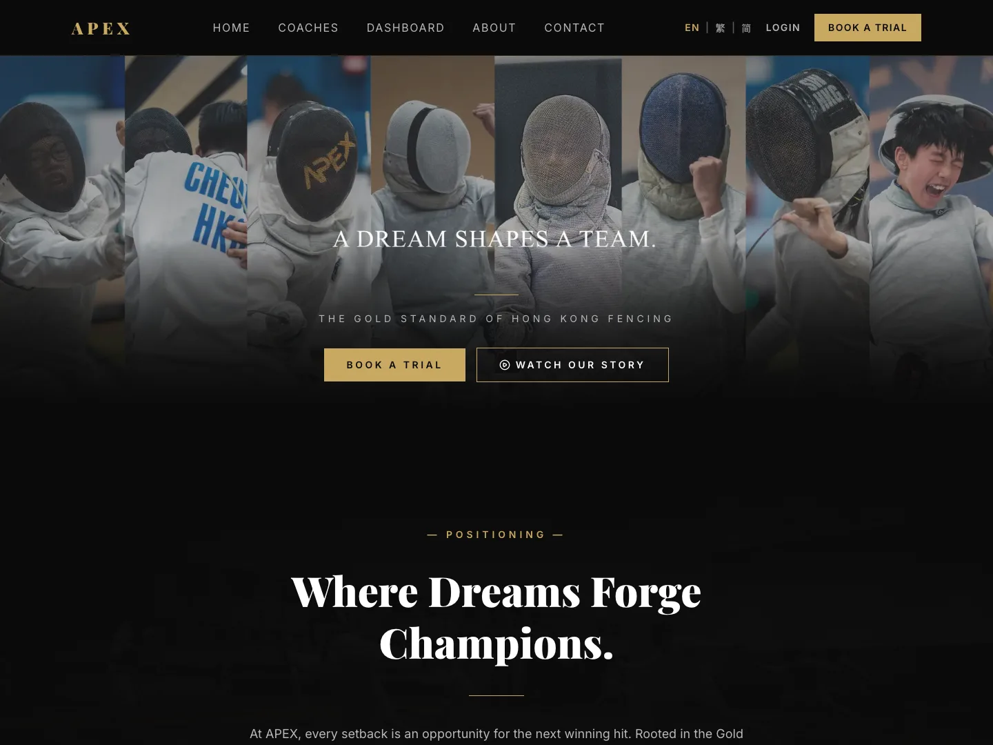 APEX Fencing Academy — website project